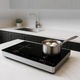 Индукционен котлон COOK-IT, 3500 W, 2 зони, 10 нива на мощност, 60–240°C, таймер 180 мин, сензорно управление, заключване за деца, автоматично разпознаване на тенджера, компактен, сребрист