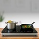 Индукционен котлон COOK-IT, 3500 W, 2 зони, 10 нива на мощност, 60–240°C, таймер 180 мин, сензорно управление, заключване за деца, автоматично разпознаване на тенджера, компактен, сребрист