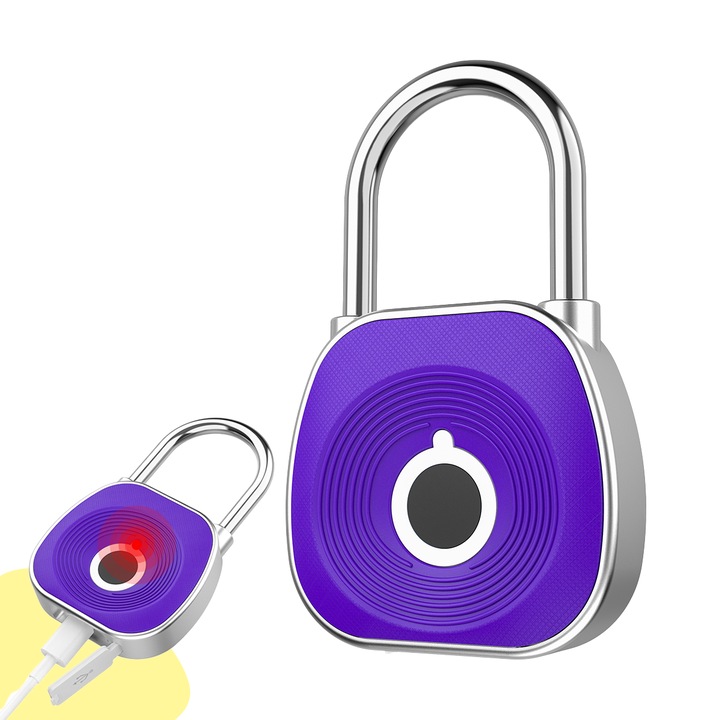 Lacat Inteligent cu Amprenta L.AOL.AU V8 (violet)
