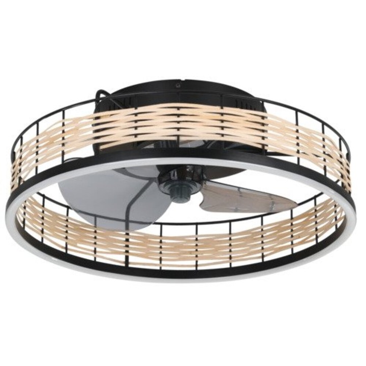 EGLO, 35148, FRANA, lámpa ventilátorral, 2700 K - 6500 K, LED, 28W, Dimmelhető, natúr