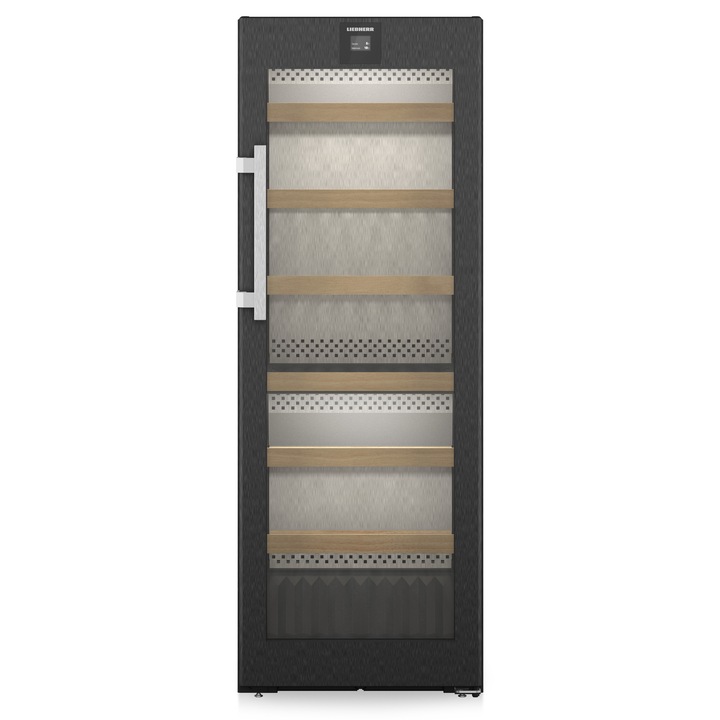 Vitrina pentru vinuri Liebherr WPbsi 5052 Vinidor, 320 l, 131 sticle, Clasa F, 165.4 cm, BlackSteel