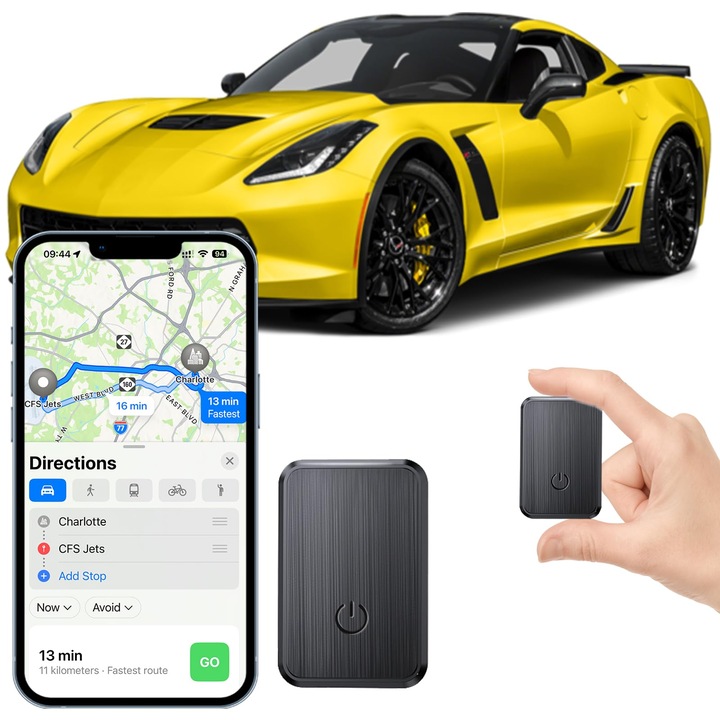 GPS Tracker Mini pentru Masini, Monitorizare in Timp Real, antifurt, magnet, Design Compact, Pentru Localizare Autoturism, Persoane Si Animale, OUYLAF, Negru