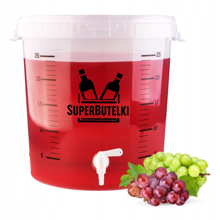 Butoi De Fermentare, Superbutelki, Transparent, Cu Scara, Capac Si Robinet De Scurgere, Set Complet Pentru Fermentatia Vinului, Berii Sau Hidromelului, Monitorizare Usoara, Robinet Pentru Transvazare, 30 L