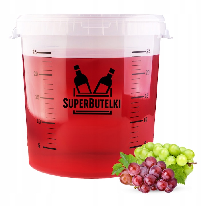 Butoi De Fermentare Pentru Vin, Superbutelki, Transparent, Cu Scara Si Capac, Recipient Din Plastic Rezistent, Transparent, Ce Permite Monitorizarea Fermentatiei, Etans, Ideal Pentru Vinuri, Hidromel Si Bere, 30L