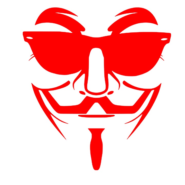 Sticker decorativ Anonymous 1, 25cm, rosu