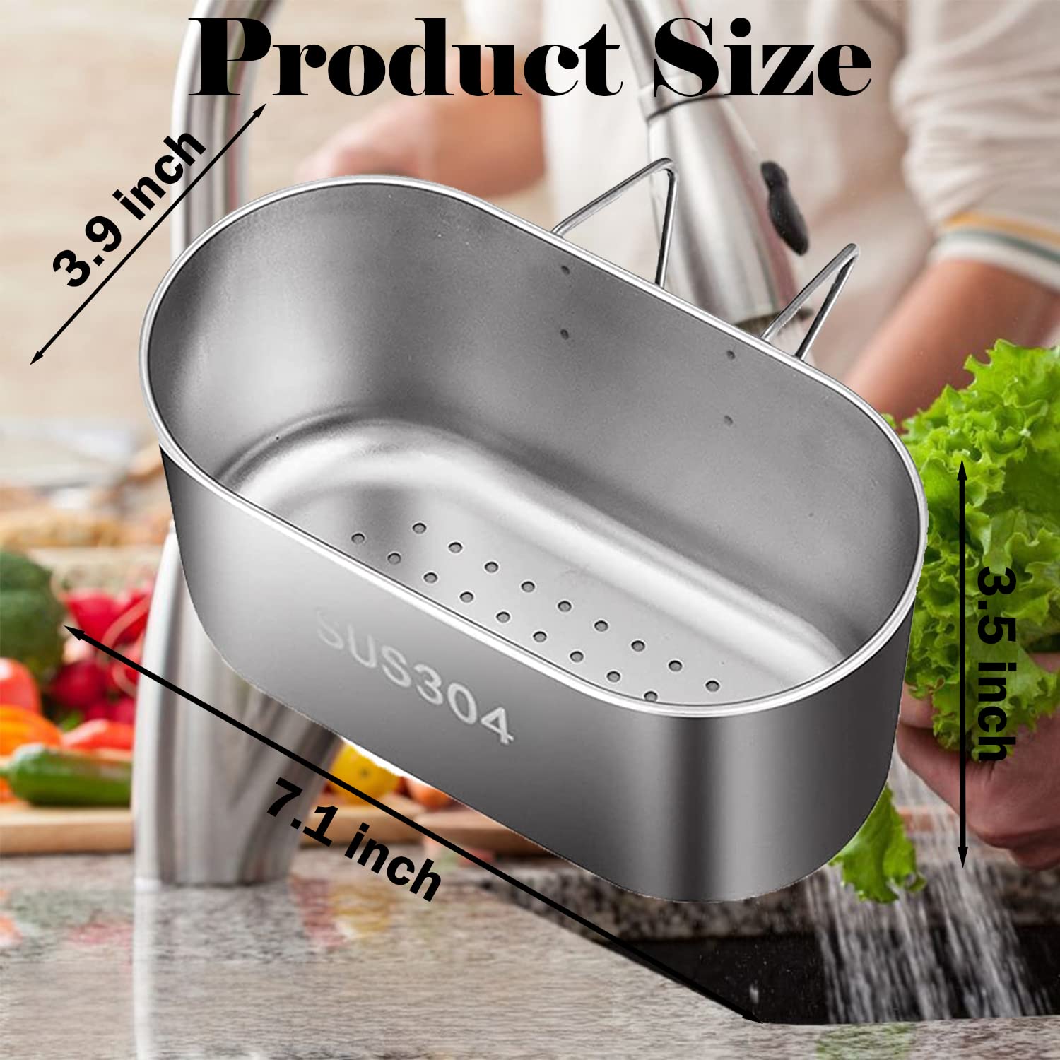 Cos Fructe Inox Cos de scurgere, din inox, multifunctional, 18x10x9 cm, pentru legume ...