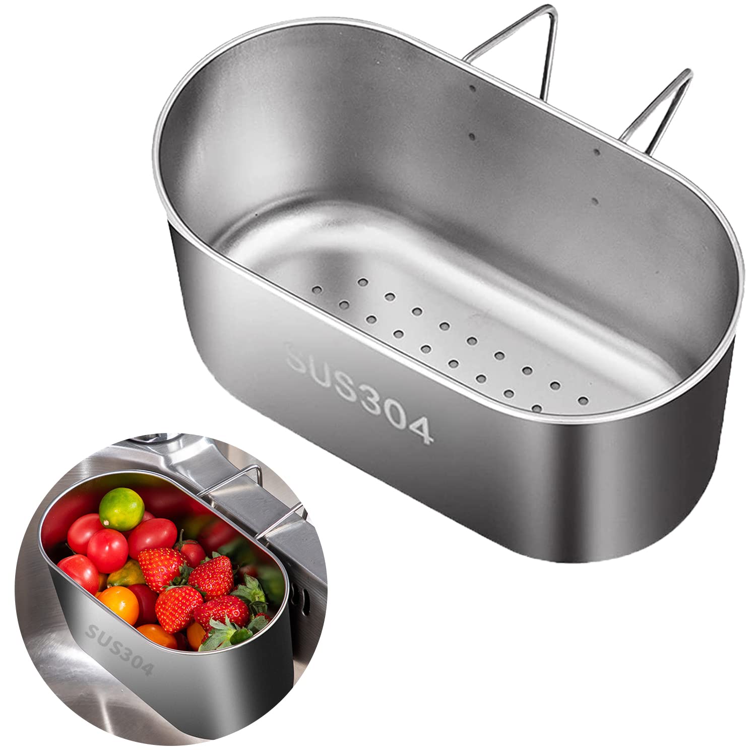 Cos Fructe Inox Cos de scurgere, din inox, multifunctional, 18x10x9 cm, pentru legume ...
