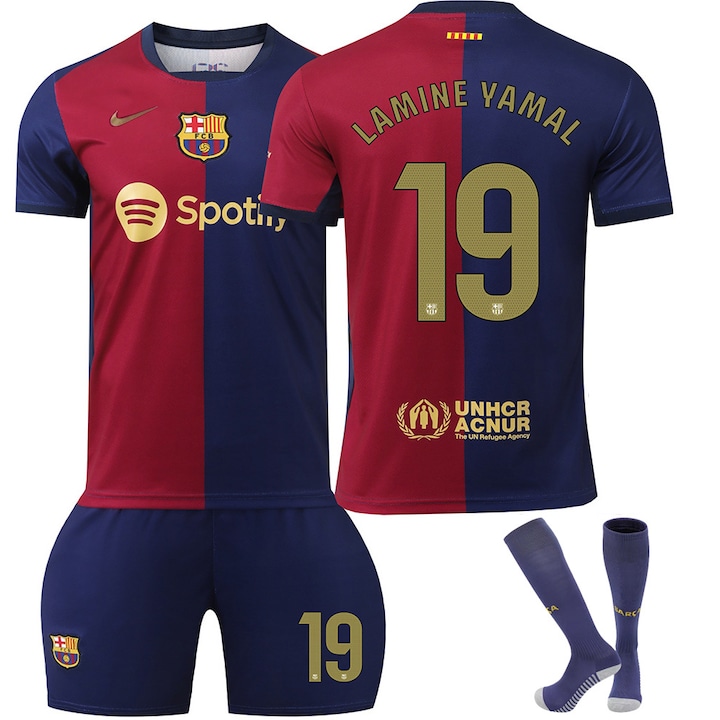 Комплект детски тениски ФК Барселона Ямал, син, Син, 110-120 CM