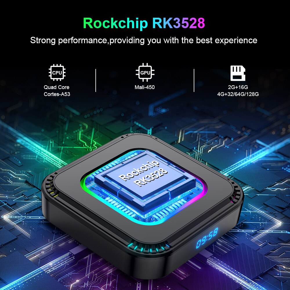 Smart TV BOX Android 13, HK1 RBOX K8 RK3528 32G WIFI6 4K 8K 3D BT USB ...
