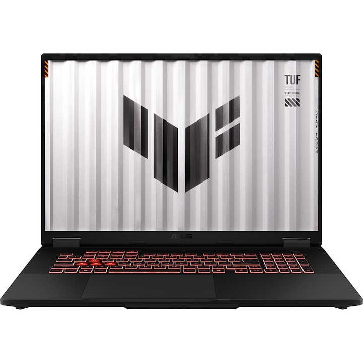 Laptop Gaming ASUS TUF A18 FA808UM, AMD Ryzen™ 7 260 processzor, 16M gyorsítótár, akár 5.1 GHz, 18" FHD+ 144Hz, 16GB DDR5, 1TB SSD, NVIDIA GeForce RTX 5060 @8GB, DLSS 3.0, Fekete/Szürke