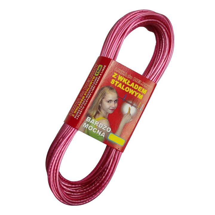 Sfoara de rufe Medfar 20m, cu miez din otel, rezistenta la intemperii, rosu