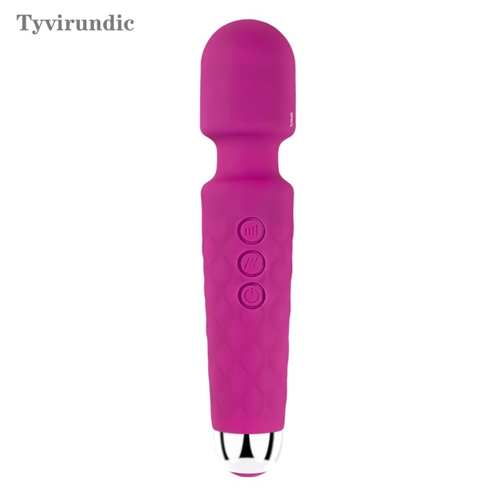 Dildó vibrátor, erős stimuláció, 20 rezgésmód, vízálló, USB-töltős, szilikon + ABS, 20.2*4cm, rózsaarany