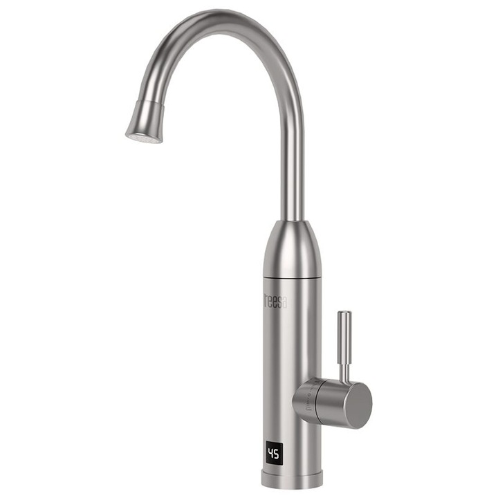 Azonnali elektromos csaptelep 3500 W, LED kijelző, túlmelegedés elleni védelem, rozsdamentes acél, IPX4, 1,9 l/perc