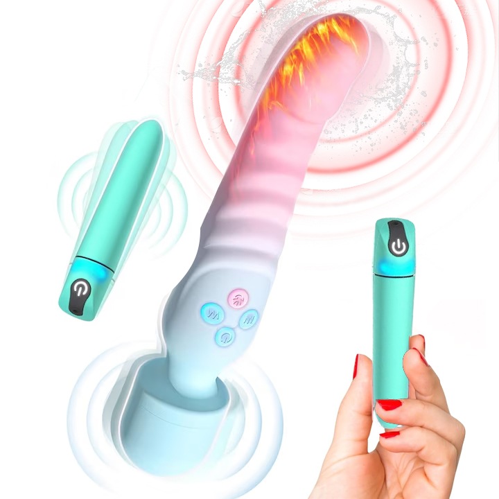 Set vibrator pentru punctul G si vibrator clitoral, vibrator, jucarie sexuala feminina, stimulator clitoral, 7 moduri de vibratie, impermeabil, incalzit, masaj, jucarie sexuala pentru adulti, femei si cupluri, reincarcabil