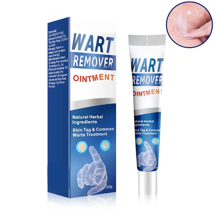 Unguent pentru eliminarea verucilor, bibubibu®, unguent pentru verucile filiforme, callozita si verucile plane pe corp, extras din plante, rezistent la apa, 20g