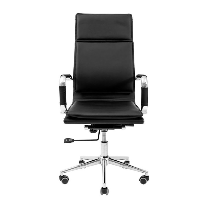 Hawaii irodai szék, RONDI, ekológikus bőr, mélyen dönthető mechanizmus, kárpitozott karfák, fekete