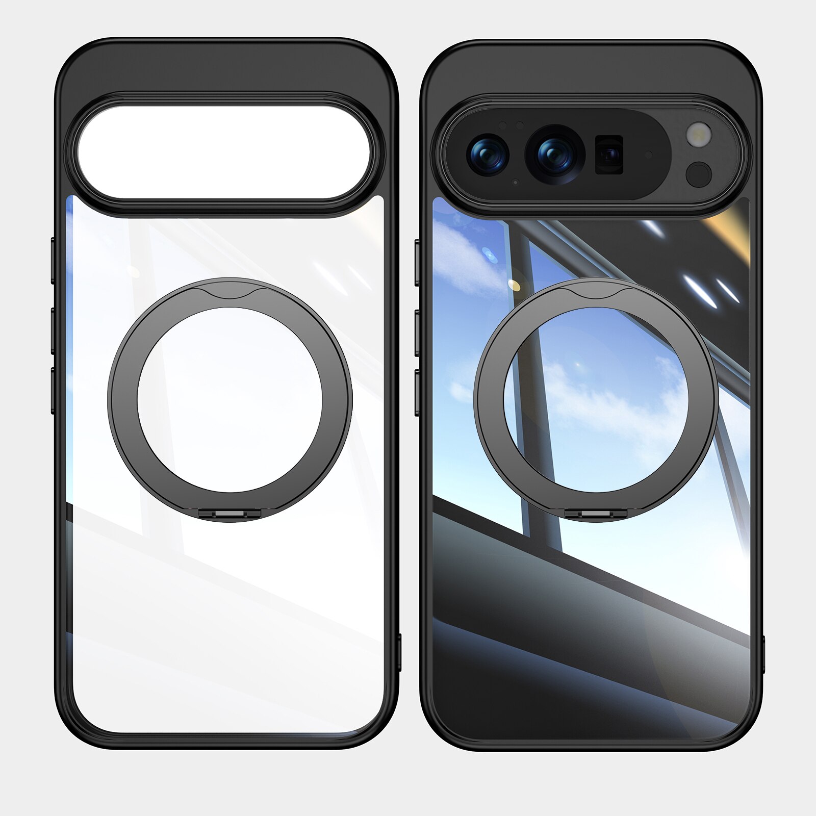 Husa pentru telefon, compatibila cu Google Pixel 10/10 Pro, suport pentru incarcare wireless, Negru