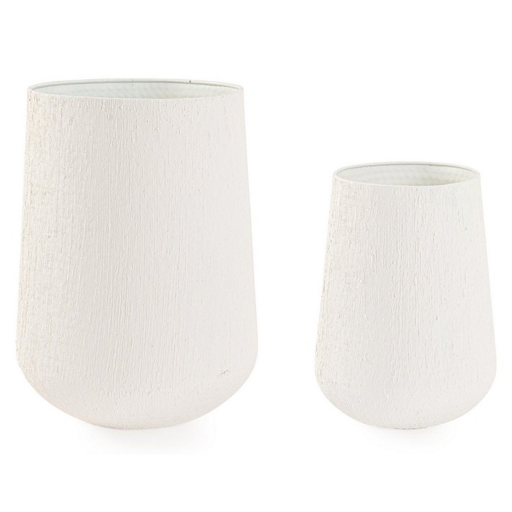 2 db bézs fém Kenar virágcserép készlet, Ø28x51m, Ø41x67,5m