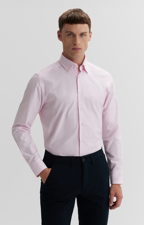 Camasa barbati cu guler Kent VISTULA, slim-fit, roz, bumbac fin, 45 EU