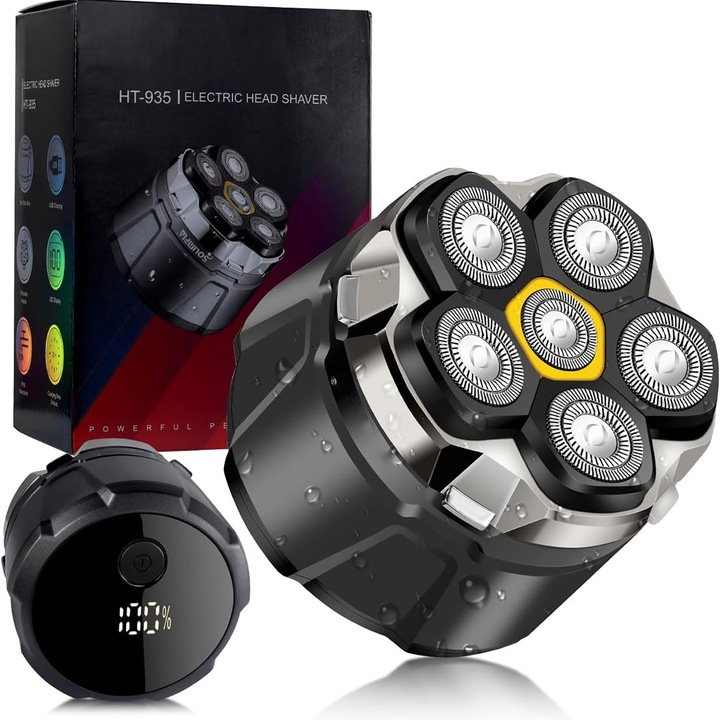 Електрическа самобръсначка, YeeLei, 6D, Черна, Акумулаторна, 150 минути автономност