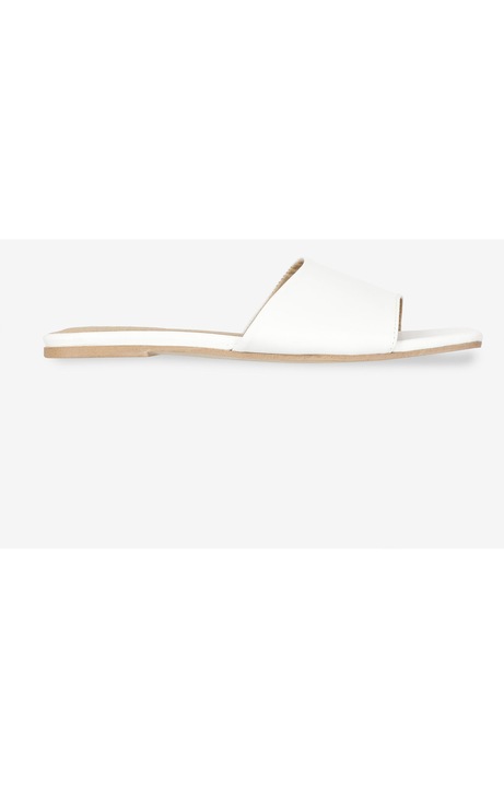 Slapi VISTULA, din piele, albi