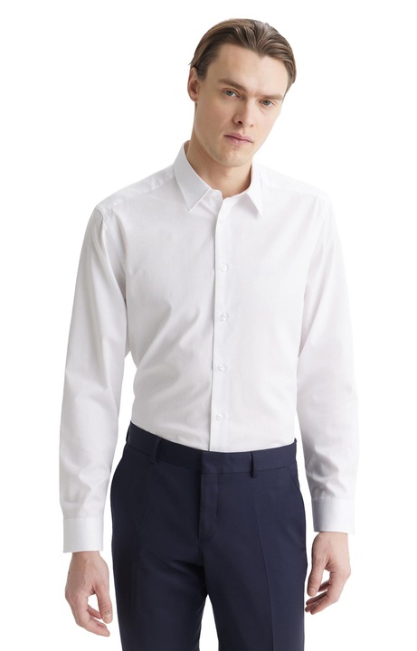 Camasa barbati cu guler Kent, VISTULA, slim fit, alb, bumbac, 41 EU