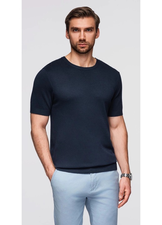 OMBRE, Finomkötött póló, Sötétkék