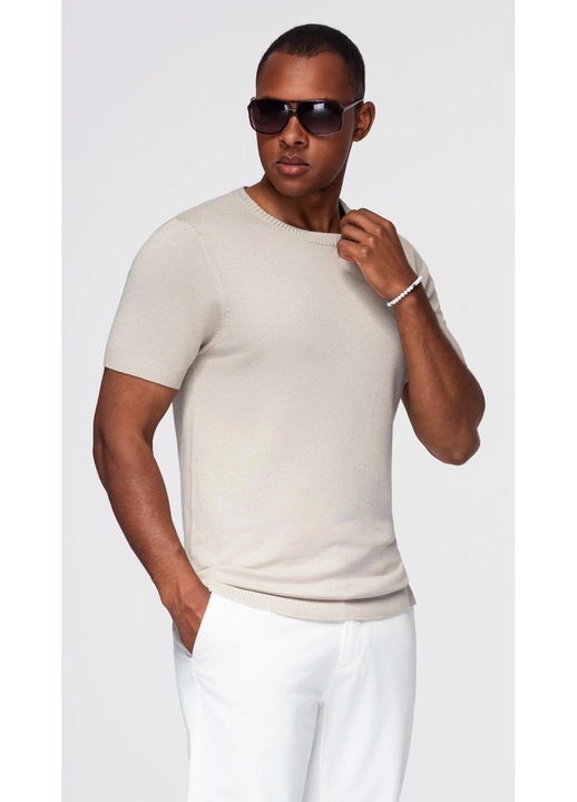 OMBRE, Finomkötött póló, Világosszürke