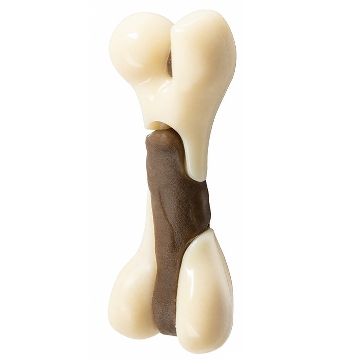 Jucaii pentru Caini in Forma de Oase, 2 buc - Din Nilon cu Aroma de Vita, pentru Caini cu Tendinta de a Mesteca Agresiv, Rase Mici/Medii/Mari