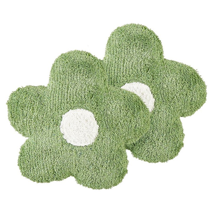 Kétdarabos díszpárnaszett Sorrel Pamut 30 x 30 cm Virágmintás Zöld