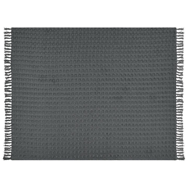 Ágytakaró Bere Pamut 150 x 200 cm Sötétszürke