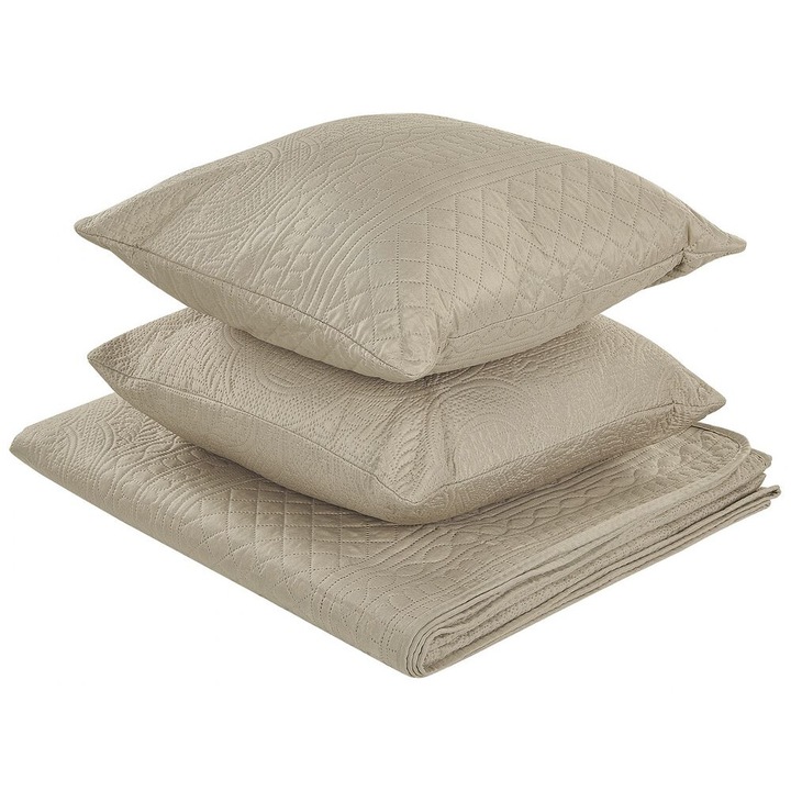Patura de pat cu perne Shush 160 x 220 cm Taupe