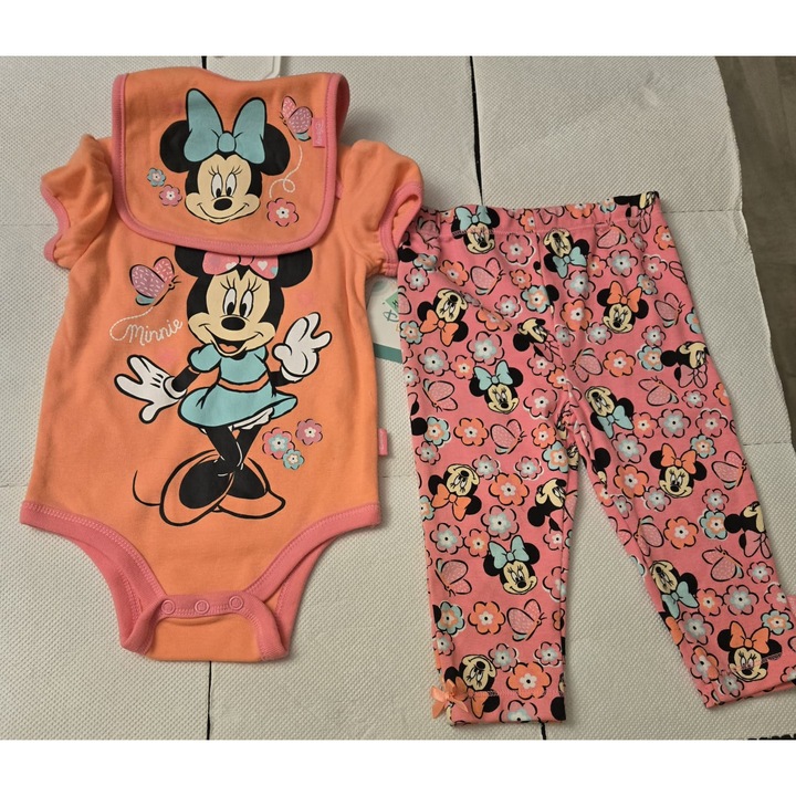 Compleu Disney baby 3 piese bumbac fetita 6-9 luni