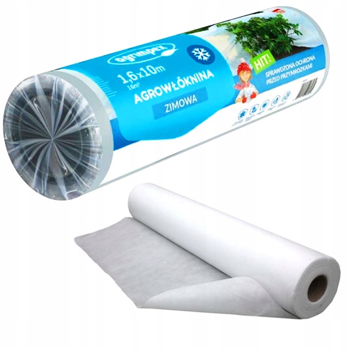 Folie De Protectie Anti-Inghet Nano Rola Pentru Plante Iarna, 1.6x10 M (16 M2), Agril Alb De 50g/m2 Stabilizat Uv, Bariera Excelenta Impotriva Gerului Si Vantului, Protejeaza Eficient Culturile Delicate In Sezonul Rece, Utilizare Practica Si Sigura