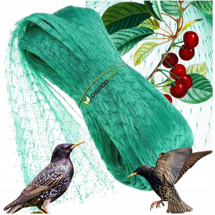 Plasa verde pentru pasari Ogrodpro, ochiuri 18mm, 2x10m