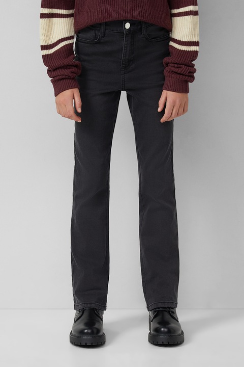 s.Oliver, Bootcut fazonú, középmagas derekú farmernadrág, Koptatott fekete