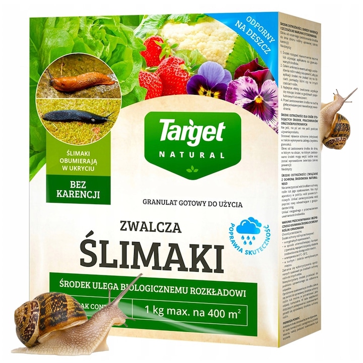 Momeala Granulata Ecologica Impotriva Melcilor, Target Ferramol Gr, 1kg (Pentru 400m2), Cu Fosfat De Fier Natural, Rezistenta La Ploaie, Sigura Pentru Mediu, Ideala Pentru Culturi Bio, Elimina Eficient Limacsii Fara A Dauna Naturii