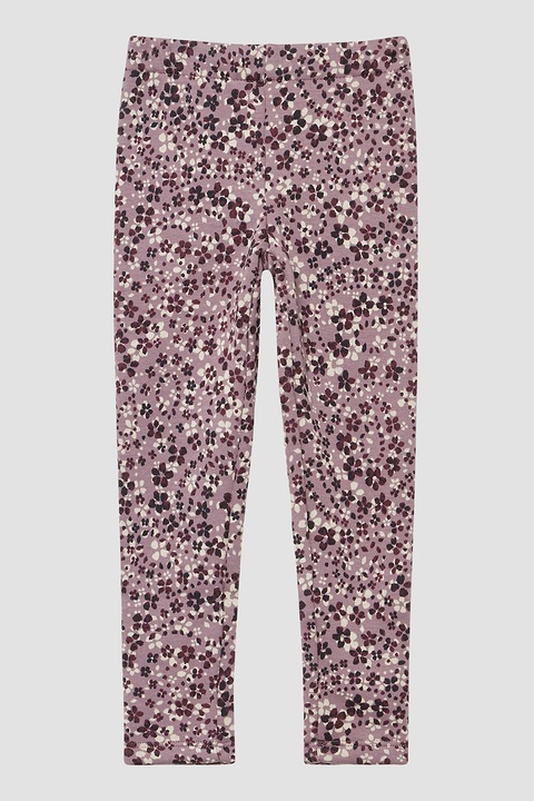 s.Oliver, Virágmintás polárleggings, Bíborszín/Púderrózsaszín