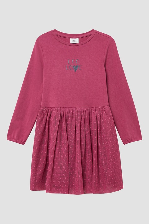 s.Oliver, Rochie cu segment cu volane, Roz inchis