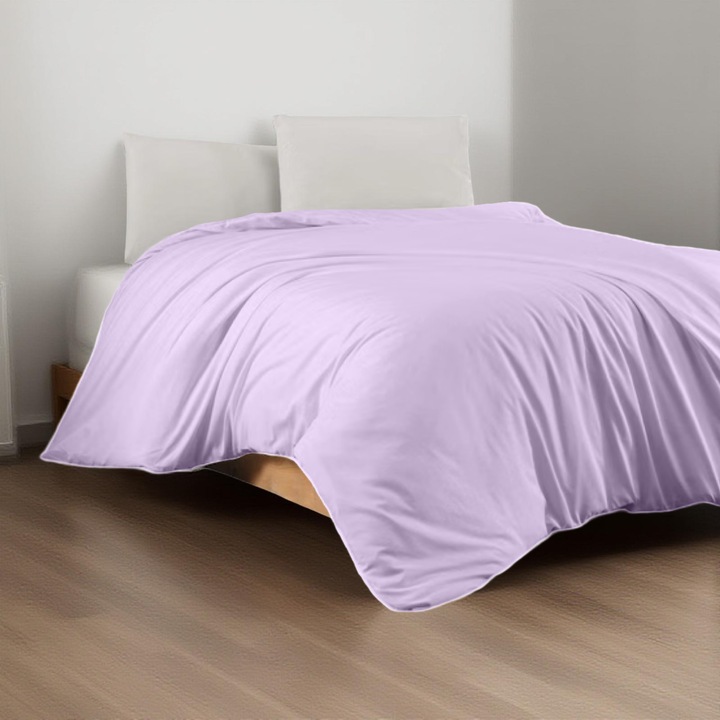 100% pamutszatén paplanhuzat, lila, 200 x 220 cm