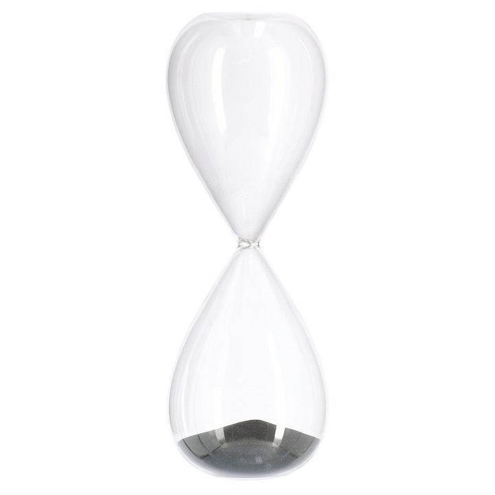 Clepsidra decorativa sticla nisip negru Kronos Ø10x29h