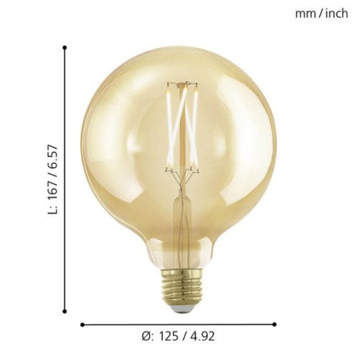 EGLO, 11694, LEDE27, източник на светлина, 1700 K, E27, 1X4W, кехлибар