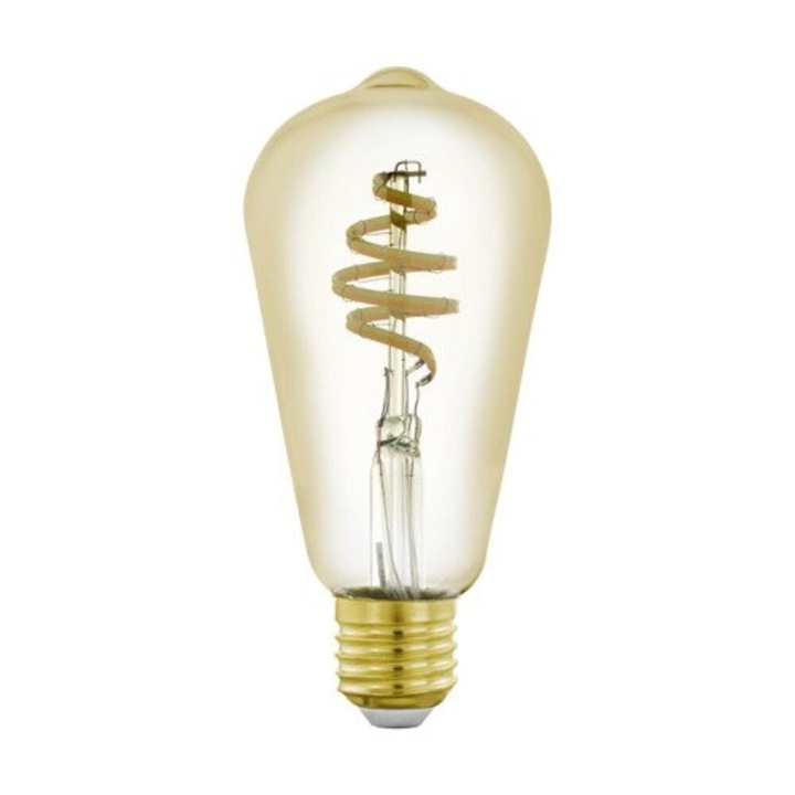 LED lámpa, égő, izzószálas hatás, filament, E27, Edison, ST64, 4.9W, CCT, dimmelhető, borostyán ságra, EGLO Connect.Z, Zigbee, 12242