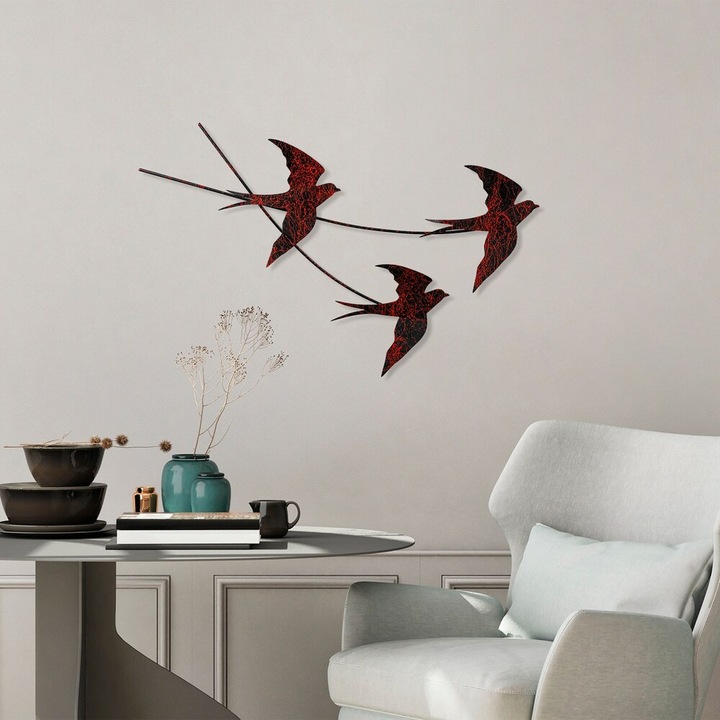 Kézzel készített dekoratív fém falkiegészítő, 42 x 70 cm, 100% fém (1,5 mm), Egyedi, kézzel festett design, tökéletes a lakberendezés és a művészet szerelmeseinek
