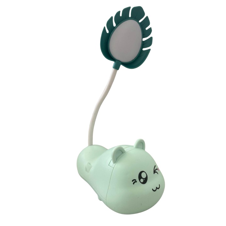 Lampa de birou LED verde luminos, incarcare MicroUSB