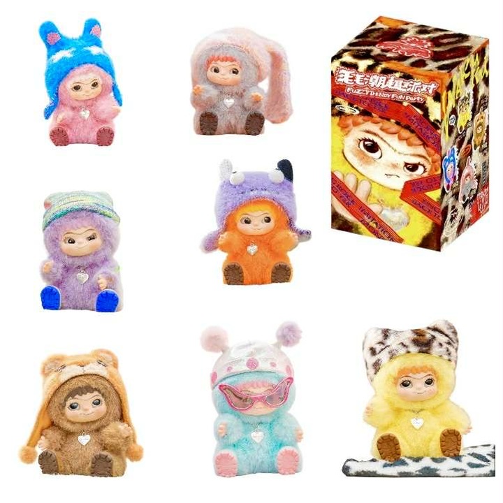 Колекционерски кукли тип „сляпа кутия“, GIA'S WORLD, WAKUKU FUZZY TRENDY FUN PARTY, 16 см, плюшени костюми