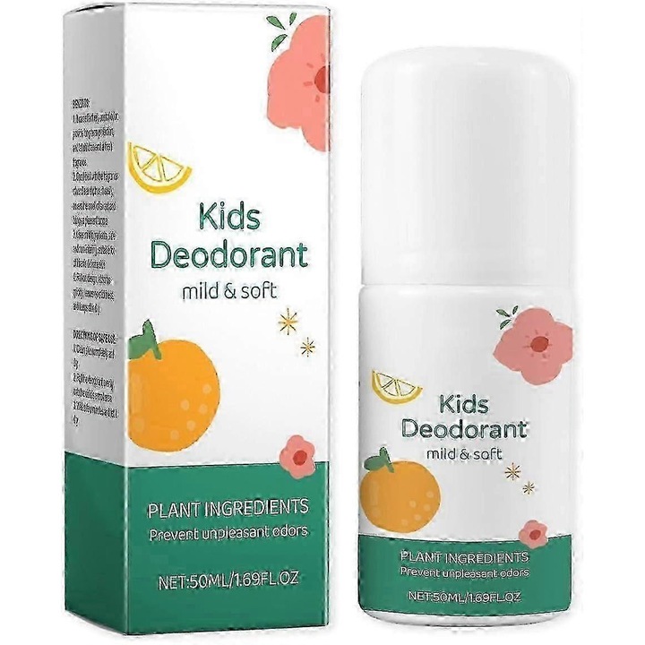 Természetes dezodor gyermekeknek, 50ml, 2 darabos szett, alumíniummentes, vanília-citrus illat