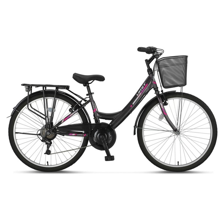 Bicicletă Umit City Safiro, 21 viteze, negru, roata 26"