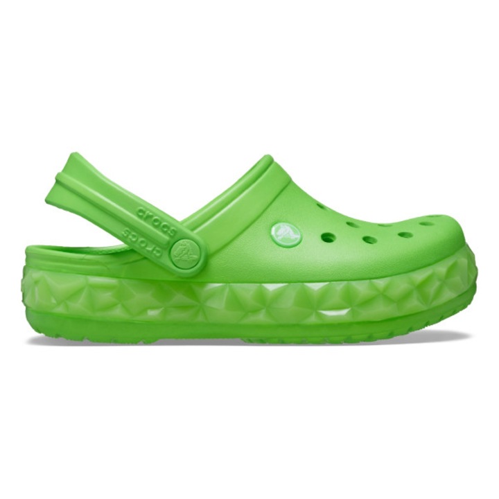 Saboti Crocs Crocband Geometric Glow In the Dark Band Clog - US Verde - Green Slime, Verde