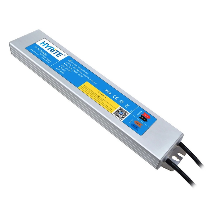 LED tápegység, 12 Volt, 240 Watt, 20A, paralel bekötés, kültéri, vízálló, ultra slim, IP68, 3+2 év garancia, HYRITE, TLG-12E240C